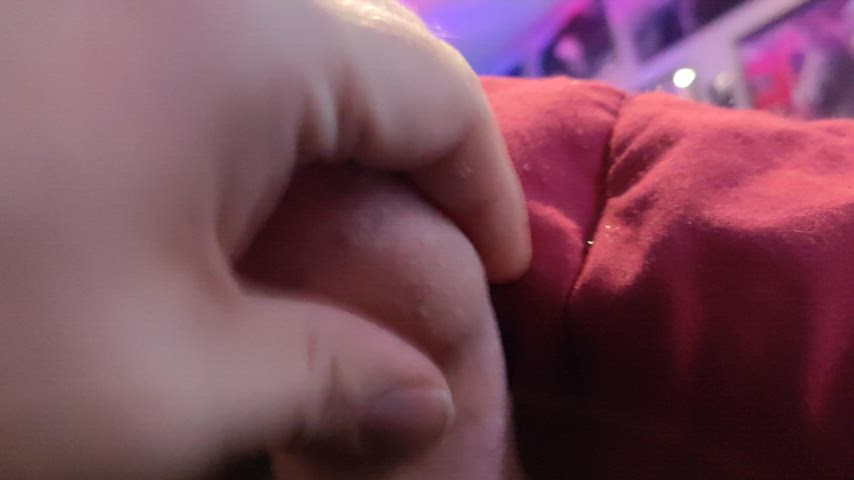 Uncut and oozing cum