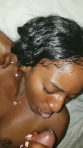 Ebony Girl Loves Cum