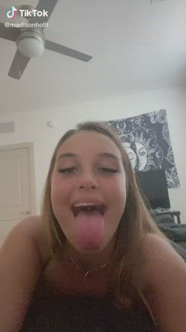 Eye Contact TikTok Tongue Fetish gif