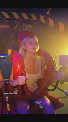 accidental blonde boobs bouncing tits dress exposed natural tits public tits gif