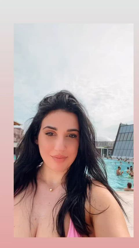 big tits italian swimming pool gif