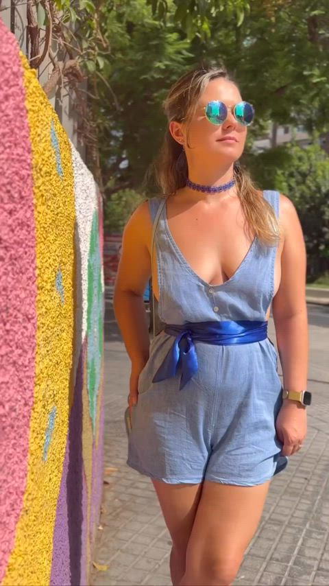 Trying out my new outfit in the city.