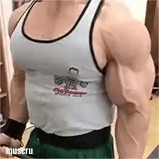 Barbell bicep curls ...