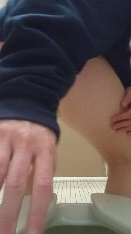 ass jerk off toilet gif
