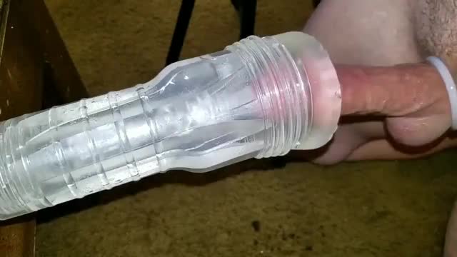Fleshlight spin milks my cock