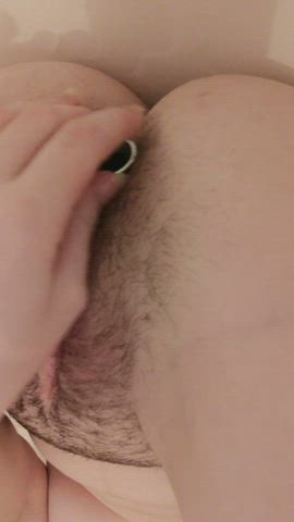Playing in the bath with my ass butt plug