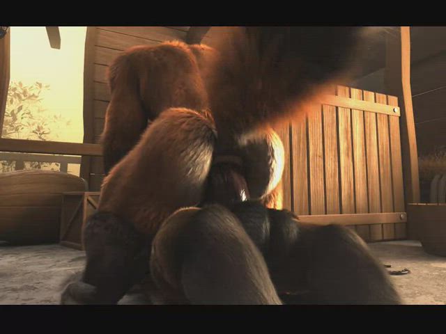 (h0rs3) Fox rides Horse - Fox bounces on Horse's enormous cock (he's never going
