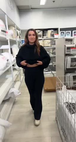 brunette flashing tits gif