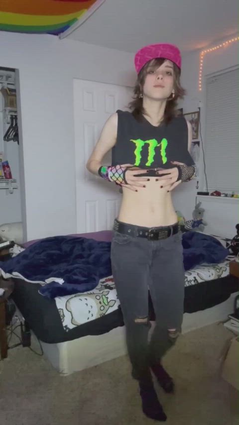 petite small tits teen tomboy gif