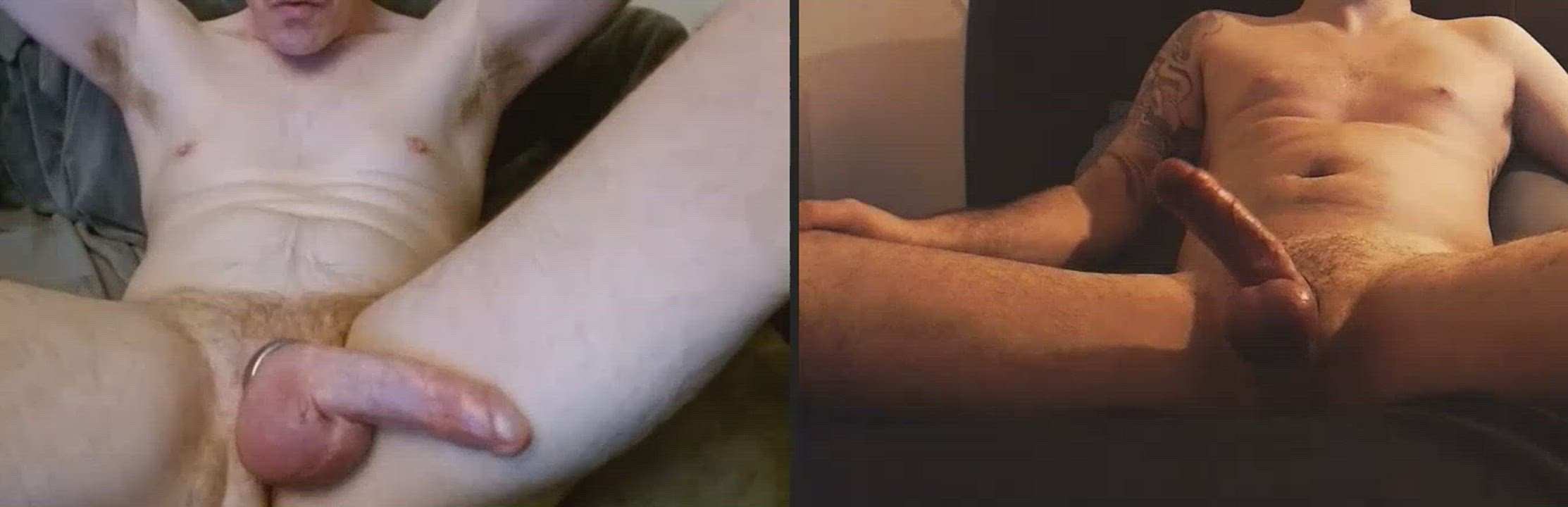 Two of us edging on webcam together