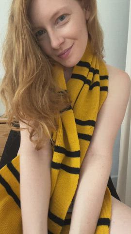 When the Hufflepuff redhead next door has 2 big surprises! [gif]