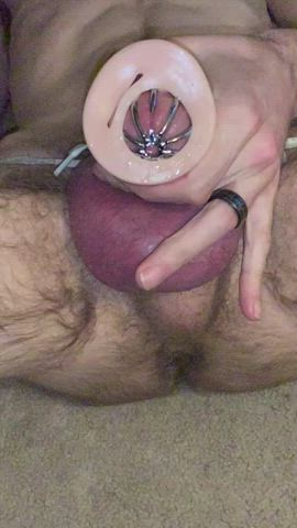 My wife loves to watch me struggle not to orgasm while locked up too tight to squirt