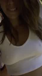 No Bra Bouncing my way down the stairs :D