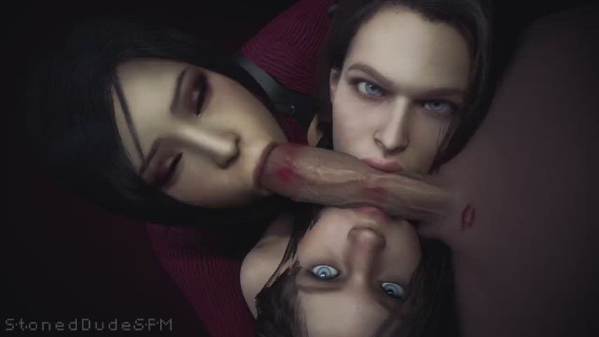 blowbang blowjob slut gif