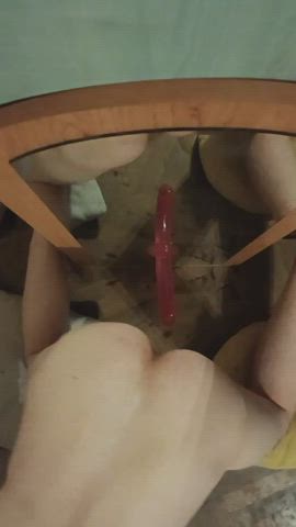 18 years old anal anal play dildo doggystyle gape mirror solo virgin gif