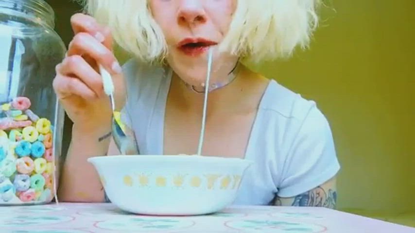 Food Fetish Gagging Saliva Sloppy Throat Fuck Porn GIF by okunjfuqcker