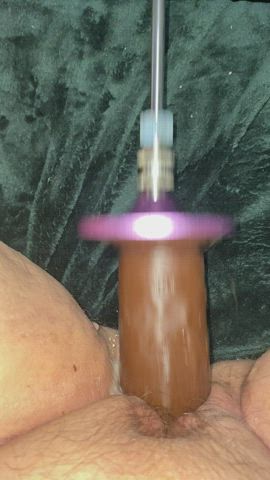 BBW Creamy Fuck Machine Huge Dildo Wet Pussy gif