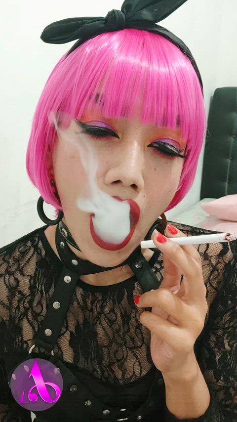 findom girls goddess nsfw onlyfans pinky powers smoking smoking-fetish gif