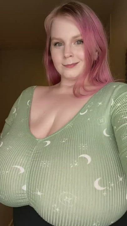 Revealing her massive tits, but not for betas
