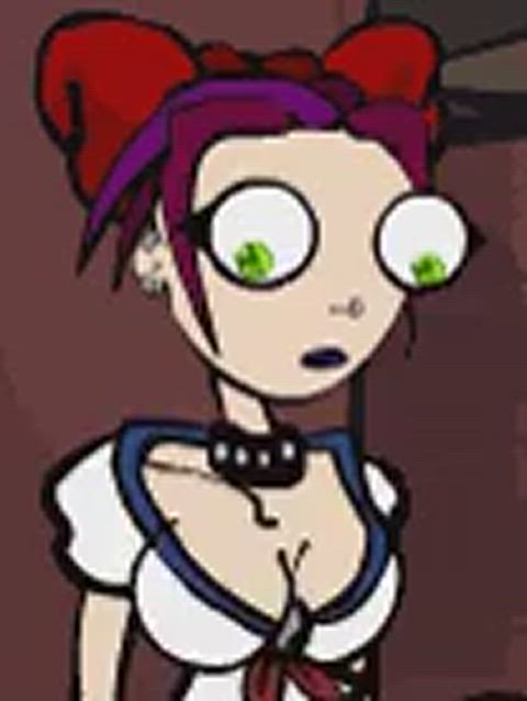 animation big tits boobs emo goth jiggling natural tits retro gif