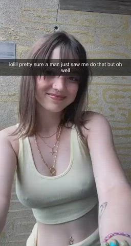 brunette flashing pierced piercing public pussy teen gif