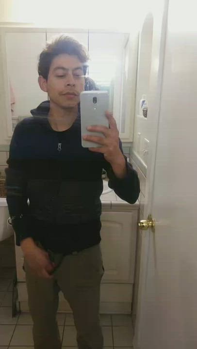 Big Dick Bisexual Boyfriend Mirror gif