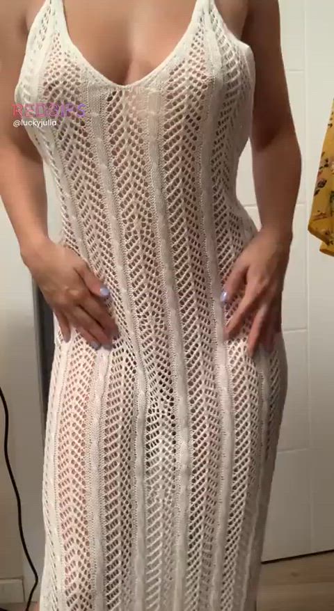 big tits curvy dressing room undressing gif