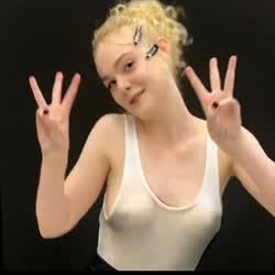 Elle Fanning does not like to wear a bra and I am so thankful for that