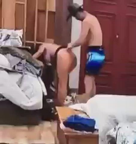 Brunette Latina Strip gif