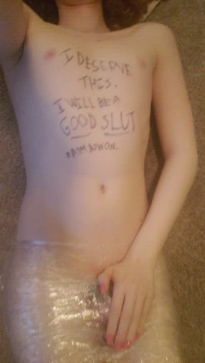 Dumb slut did not wear chastity