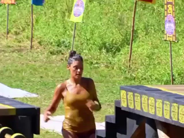 bouncing tits jiggling tank top gif