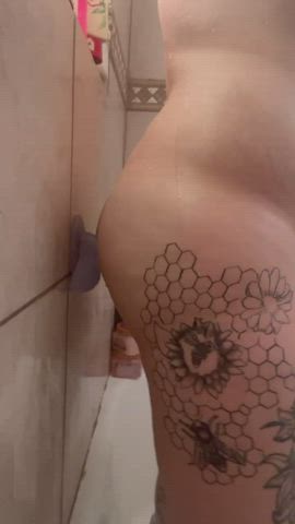 Dildo Shaved Pussy Shower gif
