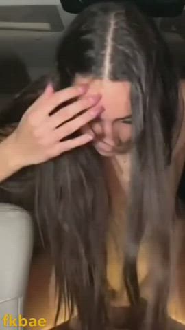 car riding teen gif