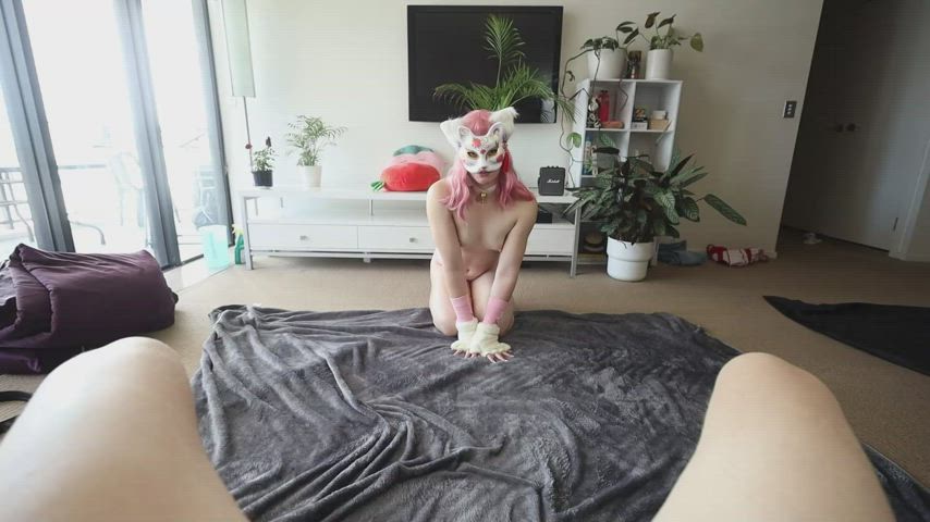 cock licking petplay adorable-porn gif