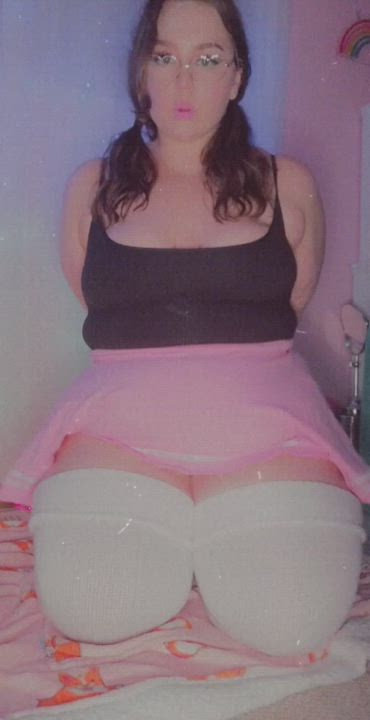 BBW Chubby Daddy Daughter Kawaii Girl Knee High Socks Schoolgirl Thick gif