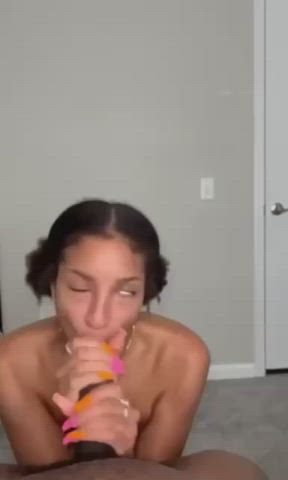blowjob ebony messy teen wet and messy gif