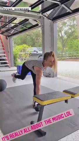Kaley Cuoco Spandex Workout gif