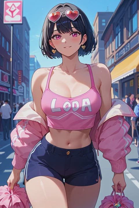 anime big tits clothed clothing cute hentai ripped clothing hanime gif