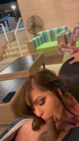 amateur deepthroat hotwife public gif
