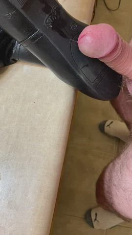 boots cum femdom gif
