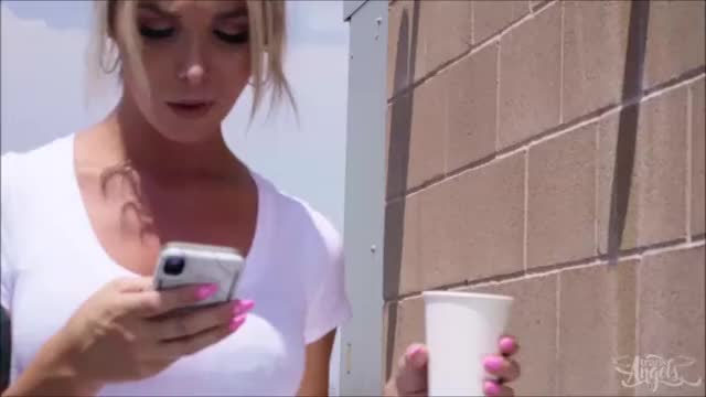 Hot tgirl Aubrey Kate offers lucky guy to wash his shirt