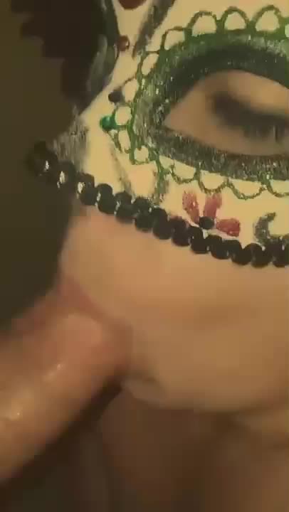 Masked blowjob