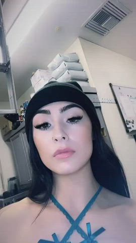 Big Ass Brunette Fishnet gif
