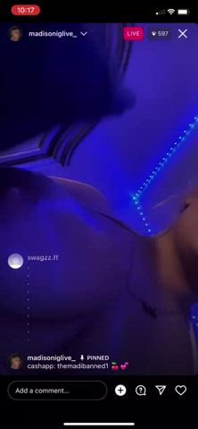 19 years old amateur big tits boobs camgirl chubby huge tits nipples oiled teen gif