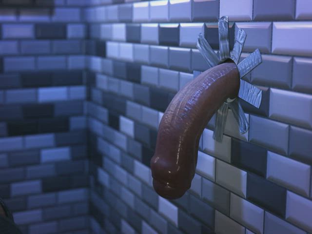 3d animation big dick catsuit erection futanari gif