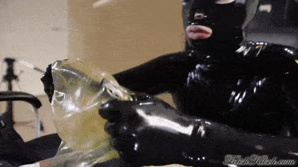 blowjob latex mask gif