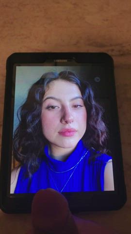 brunette cumshot jerk off latina tribbing tribute gif