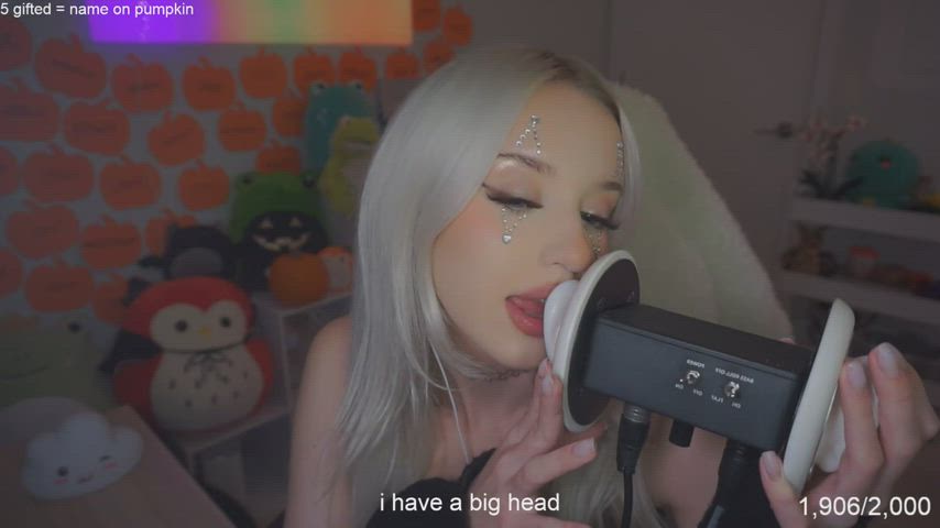 asmr blonde tongue fetish gif