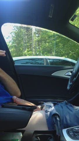 A bit of solo fun in a busy parking lot