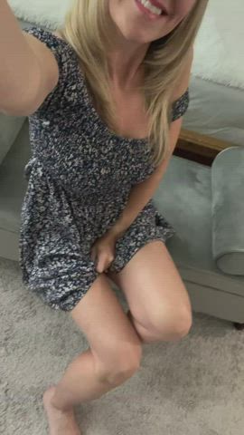 I’m not wearing any panties under this sundress so you can slide in whenever you